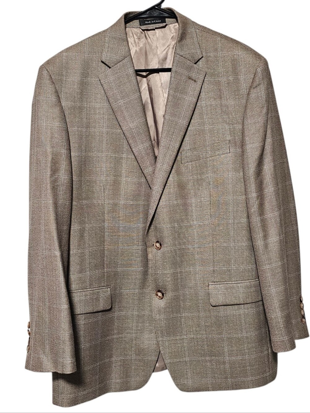 Ralph Lauren Men's Silk & Wool Blend Windowpane Blazer Sport Coat Size 44R
